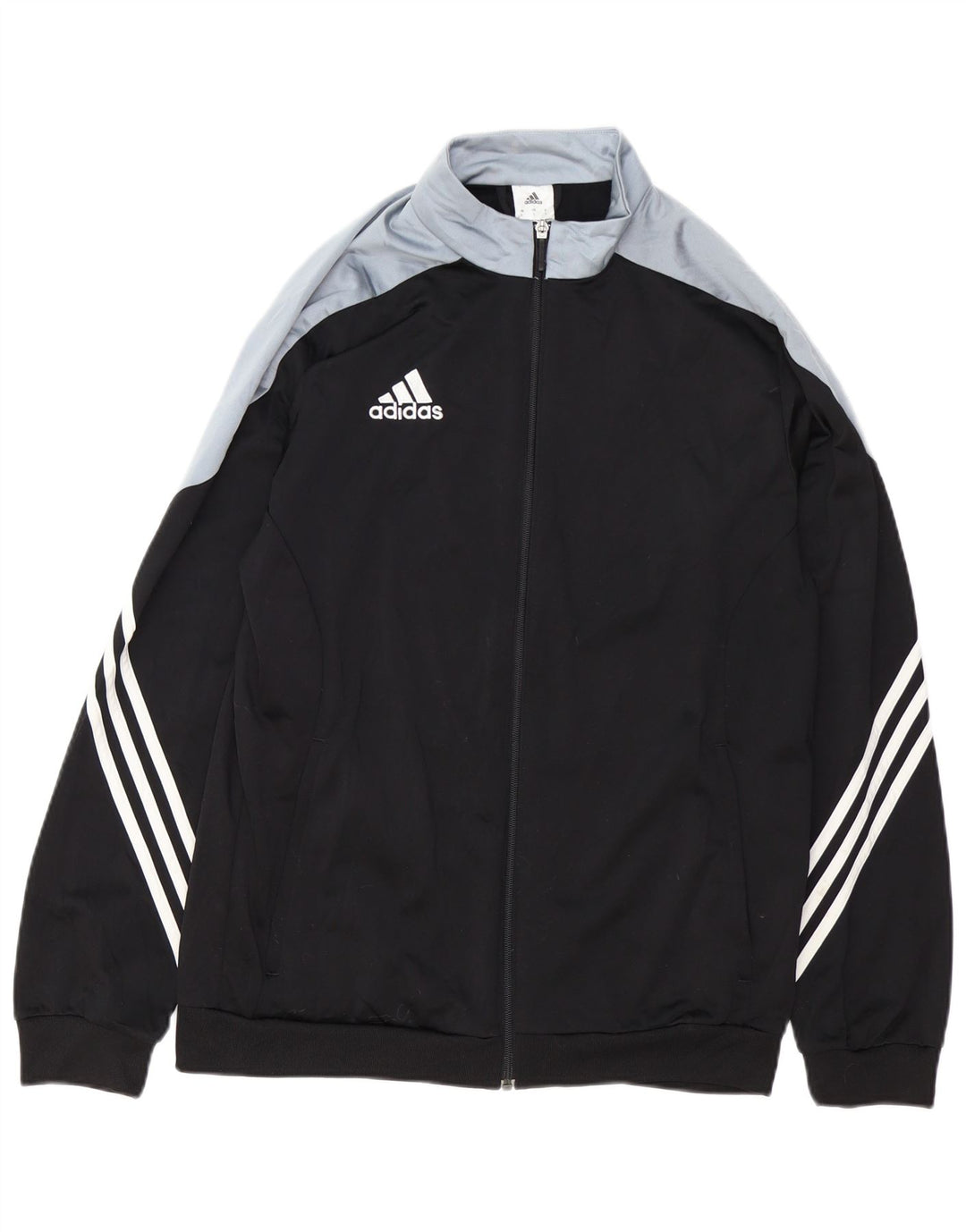 ADIDAS Mens Tracksuit Top Jacket Grande Preto Colourblock Poliéster