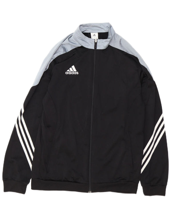 ADIDAS Mens Tracksuit Top Jacket Grande Preto Colourblock Poliéster