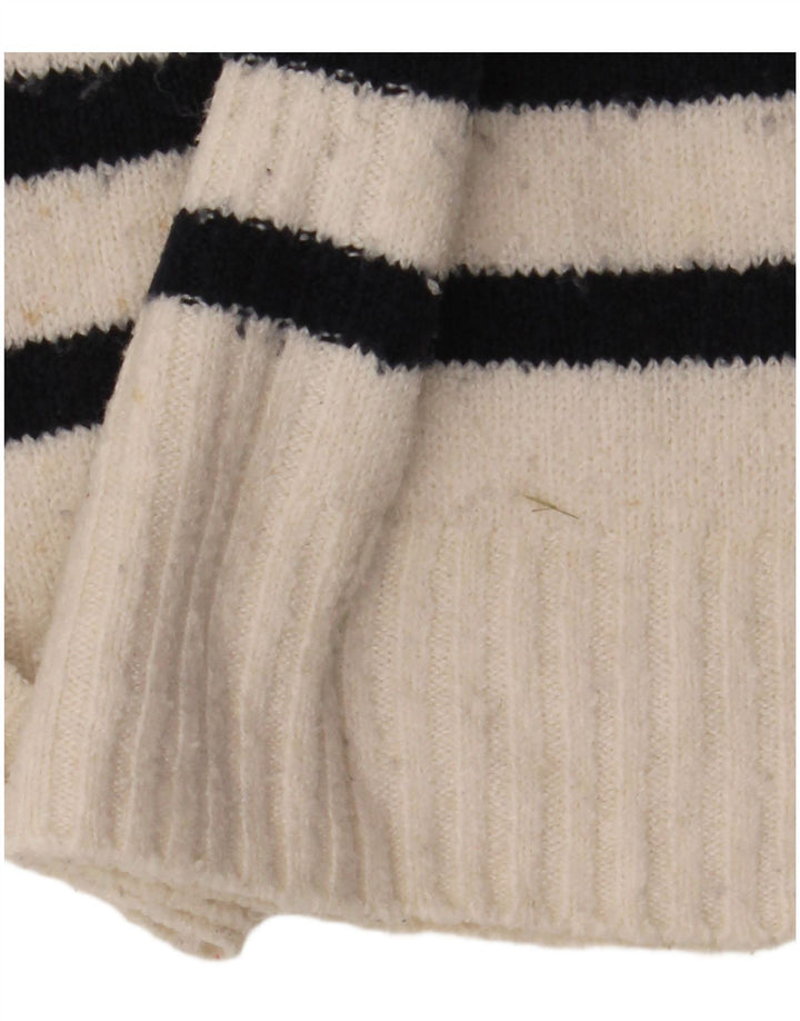 Suéter feminino Marks & Spencer com gola redonda UK 14 médio off white