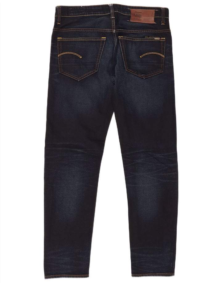 G-Star masculino 3301 jeans retos W31 L32 algodão azul marinho