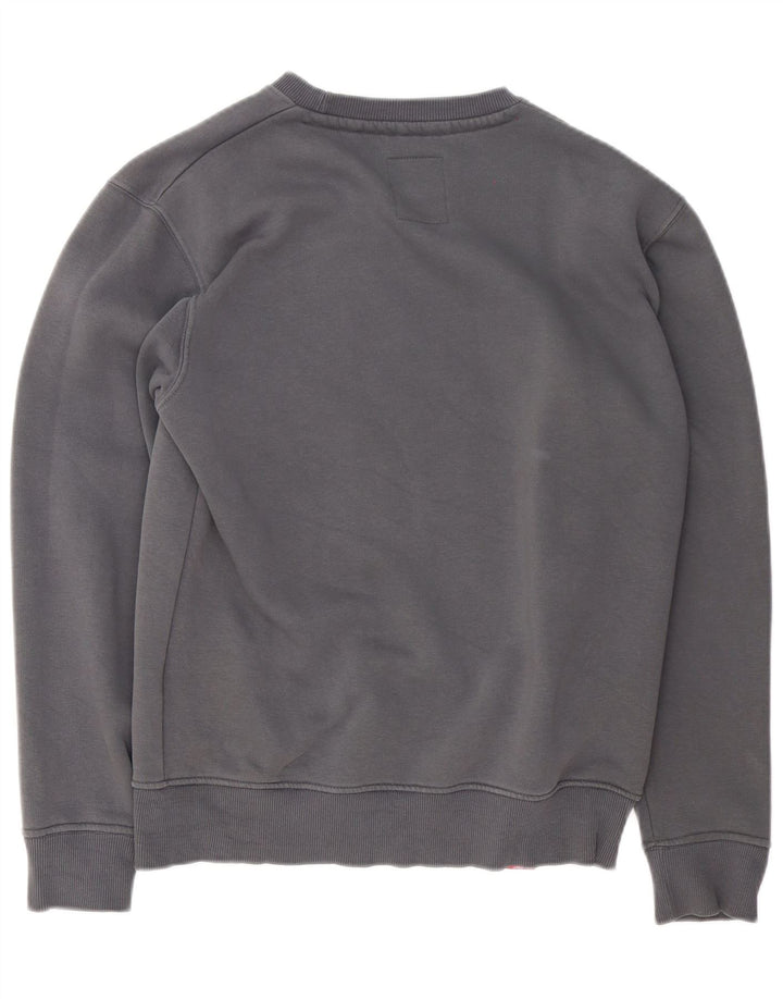 Alpha Industries Suéter gráfico masculino de algodão cinza pequeno