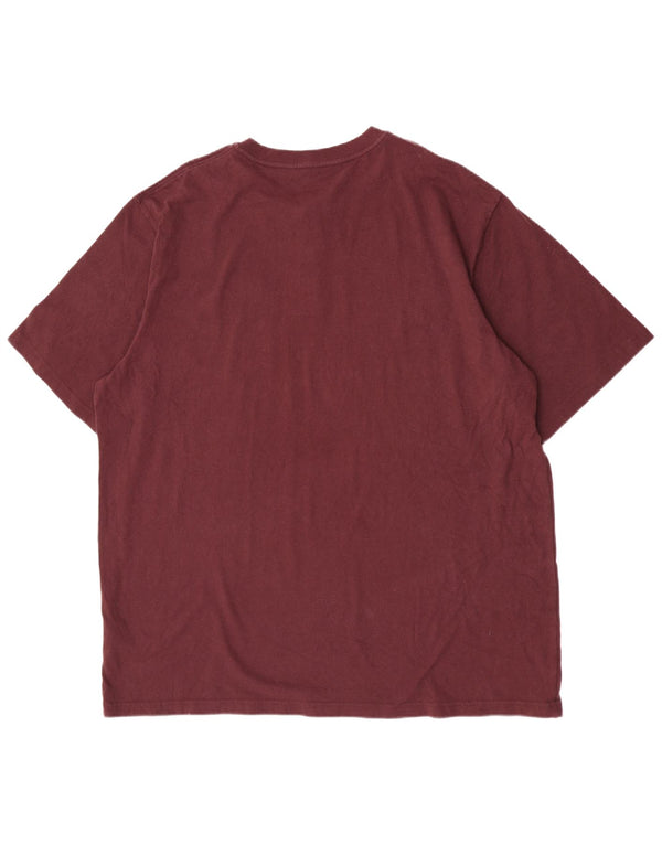 Carhartt Mens Tall Original Fit Camiseta Top 2XL Algodão Borgonha