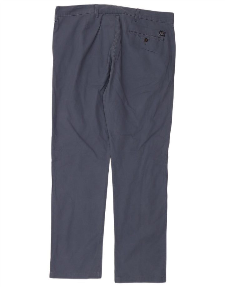 Calça chino reta masculina Marks & Spencer W38 L33 algodão azul