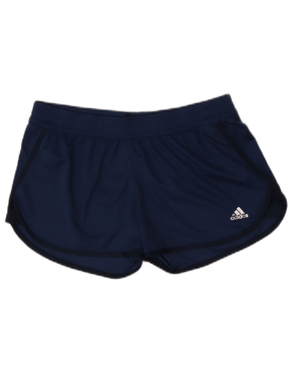 Adidas Womens Climalite Sport Shorts UK 12/14 Médio Azul Marinho Poliéster