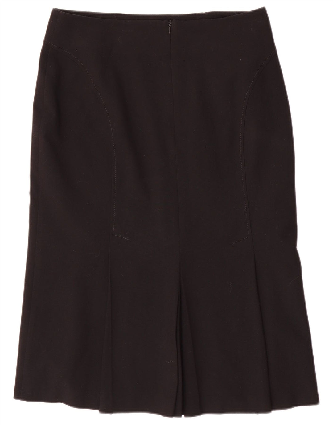 Saia reta feminina Marks & Spencer Reino Unido 12 médio W30 poliéster preto