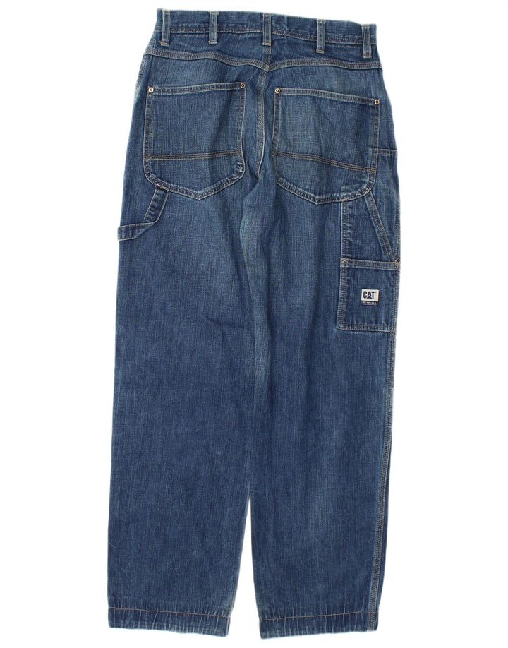 Calça jeans reta masculina Caterpillar Cargo W28 L31 algodão azul