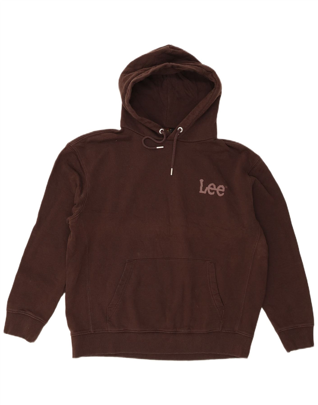 Suéter Lee masculino com capuz e ajuste regular, grande, algodão marrom