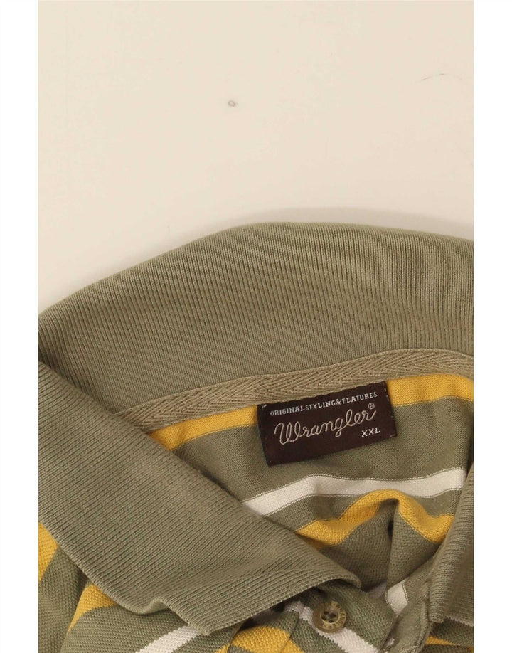 Camisa polo masculina Wrangler 2XL listrada cáqui