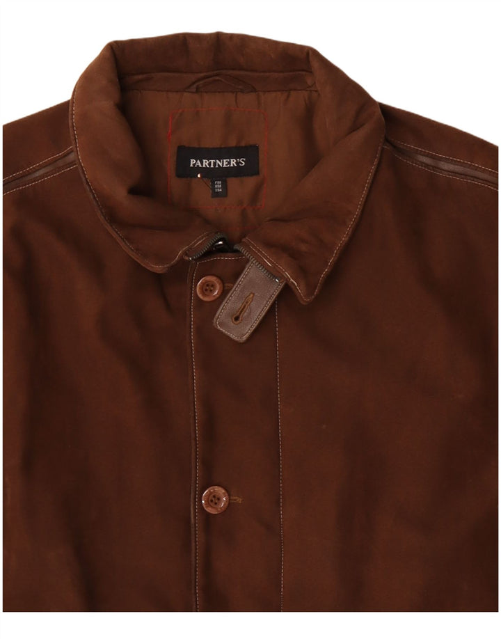 Jaqueta corta-vento masculina vintage EU 56 3XL marrom