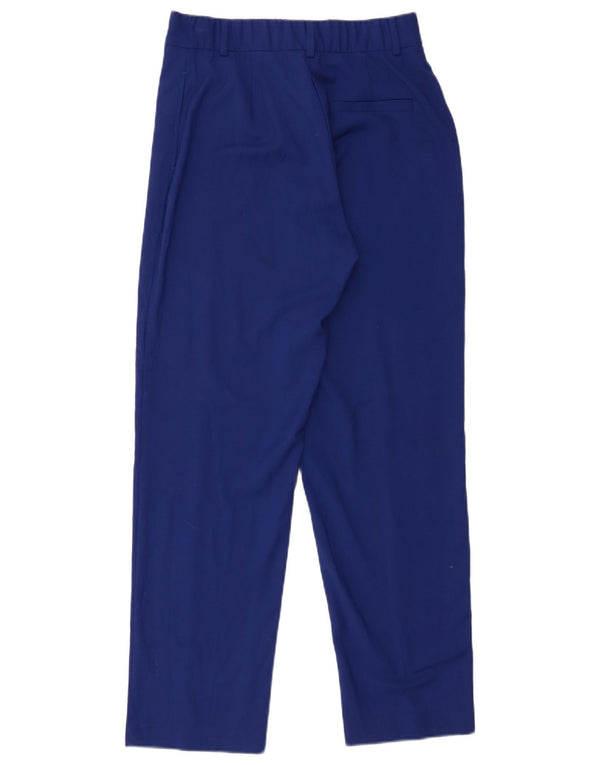 Calça casual feminina de cintura alta Marks & Spencer Reino Unido 10 pequena W30 L27 azul