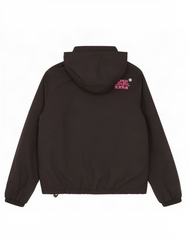 Jaqueta corta-vento feminina Superdry Windcheater Graphic UK 16 grande preta