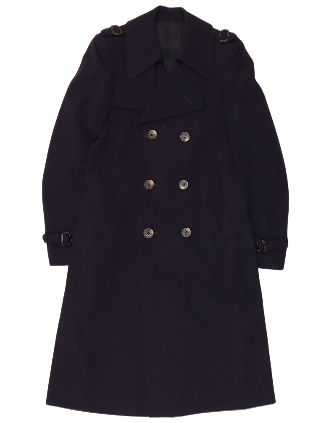 Trench Coat feminino Chantal Reino Unido 12 lã virgem azul marinho médio