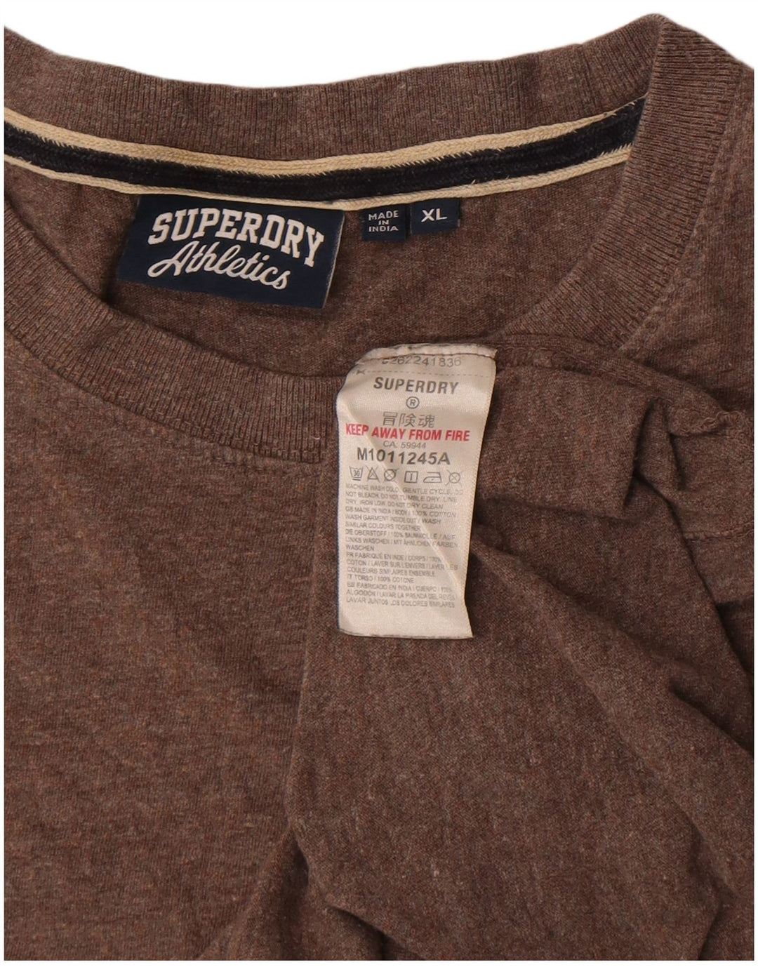 Camiseta masculina Superdry Top XL algodão marrom