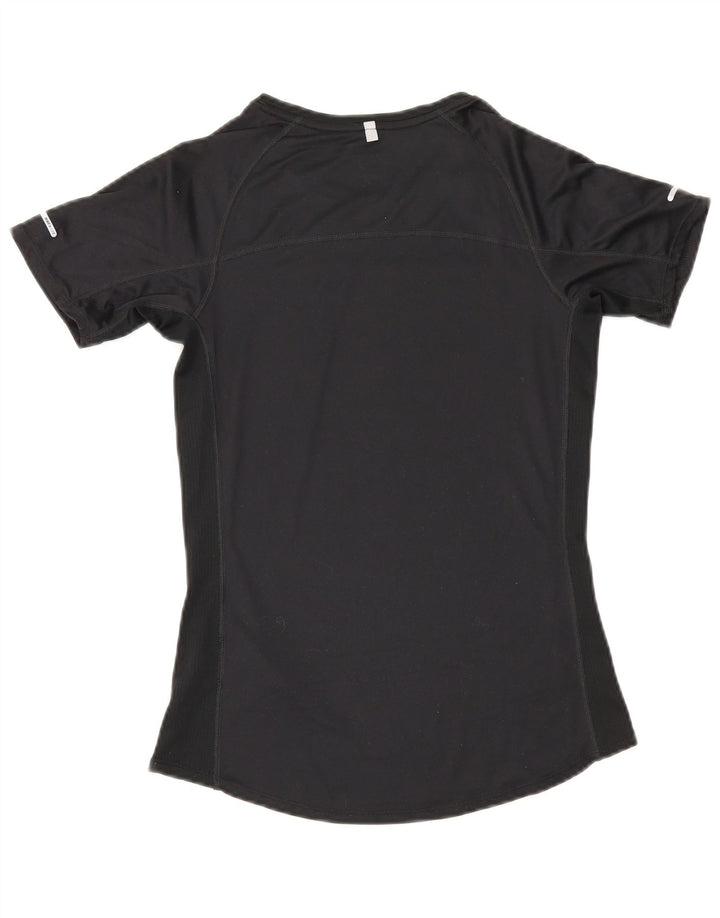 Camiseta feminina Nike Dri Fit Top UK 10 pequena preta poliéster