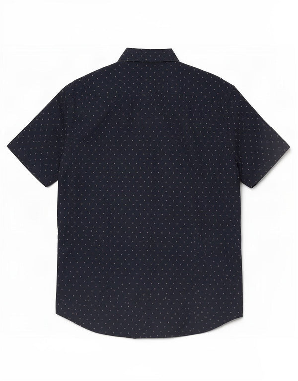 Camisa masculina de manga curta Slim Fit Jack Wills XL azul marinho algodão manchado