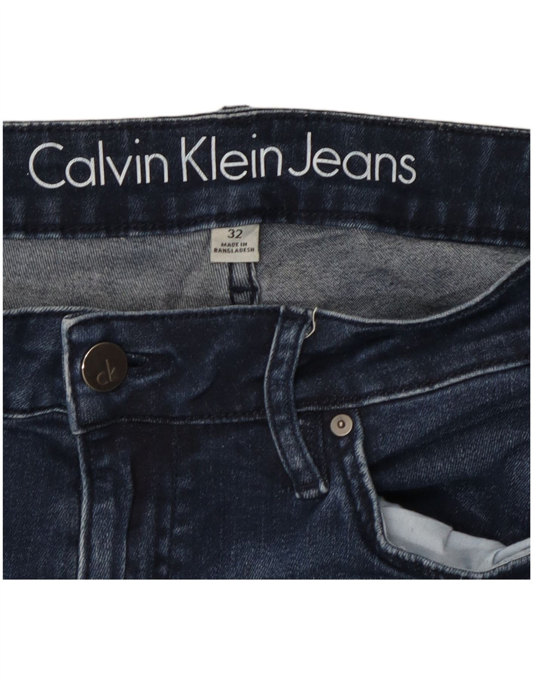 CALVIN KLEIN Womens Cropped Jeans W32 L25 Navy Blue Cotton
