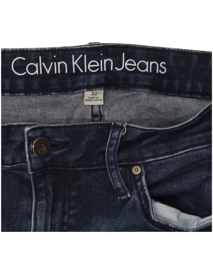 CALVIN KLEIN Womens Cropped Jeans W32 L25 Navy Blue Cotton
