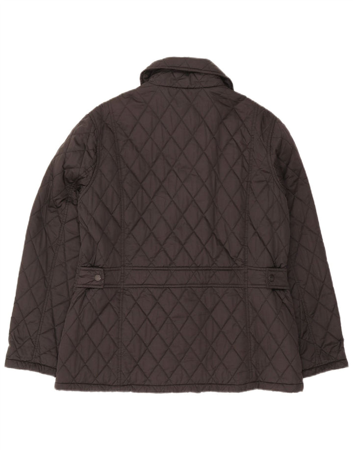 Jaqueta acolchoada feminina Barbour com peito duplo UK 16 poliéster cinza grande