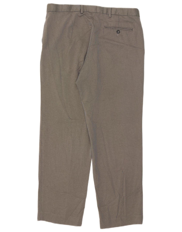 Calça masculina de ajuste regular Marks & Spencer W36 L31 poliéster cinza