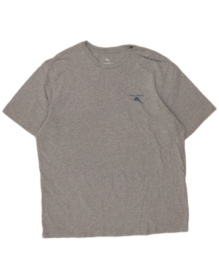 Tommy Bahama Camiseta masculina gráfica grande algodão cinza