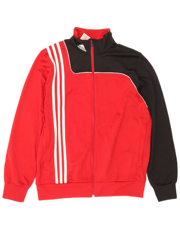 ADIDAS Meninos Tracksuit Top Jacket 15-16 Anos Vermelho Colourblock Poliéster