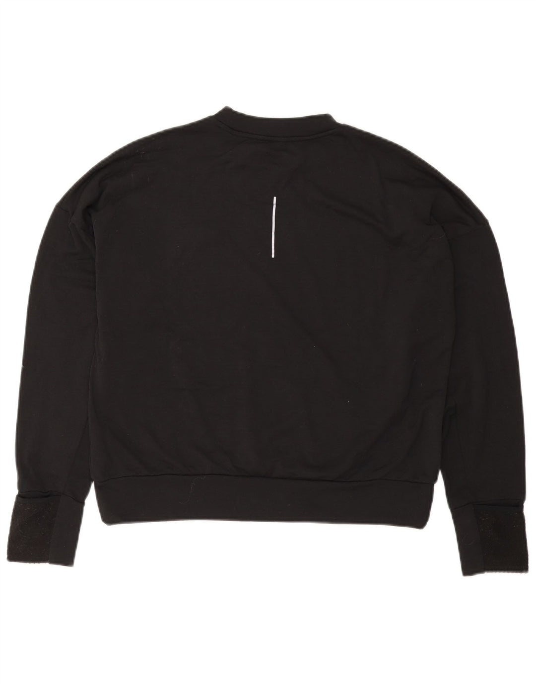 Top feminino Nike Running Oversized manga comprida UK 10 pequeno poliéster preto