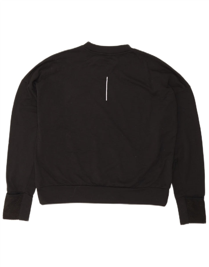 Top feminino Nike Running Oversized manga comprida UK 10 pequeno poliéster preto