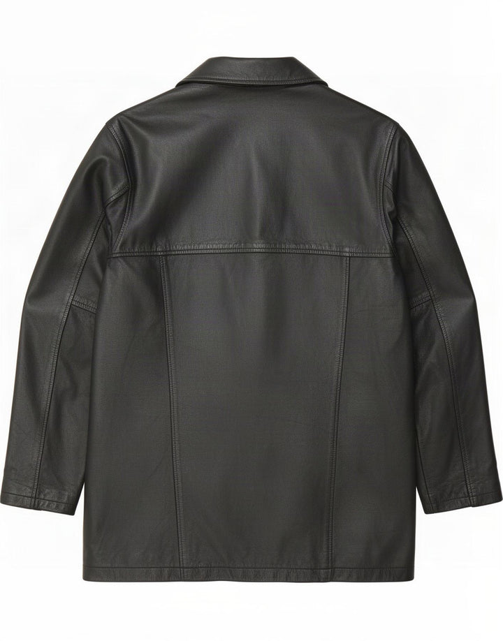 Casaco de couro masculino vintage UK 38 médio preto