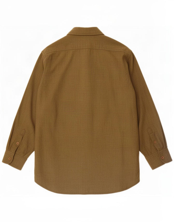Camisa de flanela masculina vintage médio verde clássico