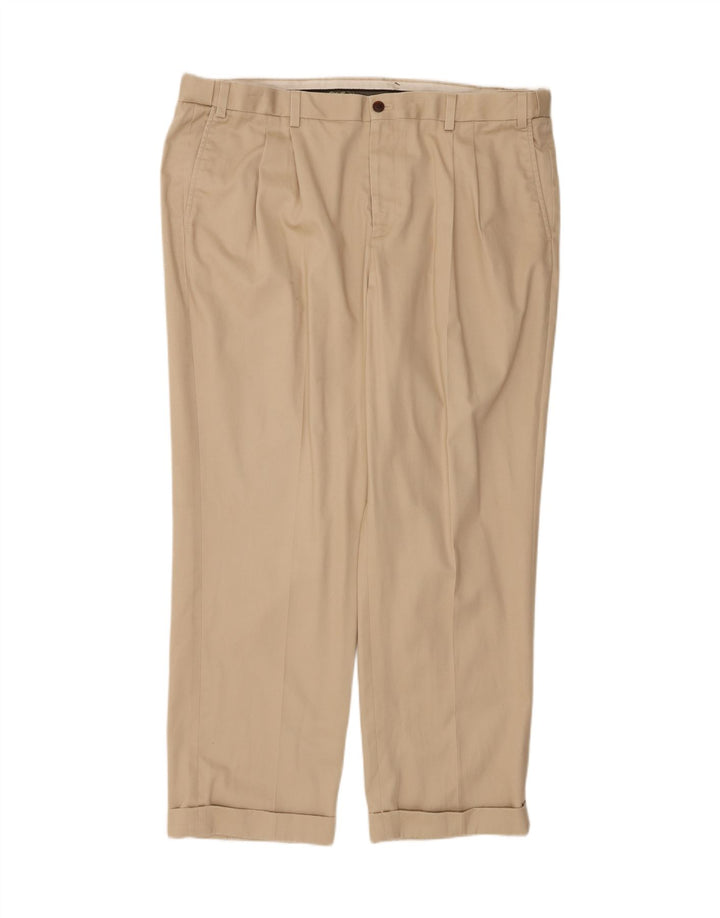EDDIE BAUER Mens Pegged Straight Chino Trousers  W42 L31 Beige Cotton Vintage Eddie Bauer and Second-Hand Eddie Bauer from Messina Hembry 