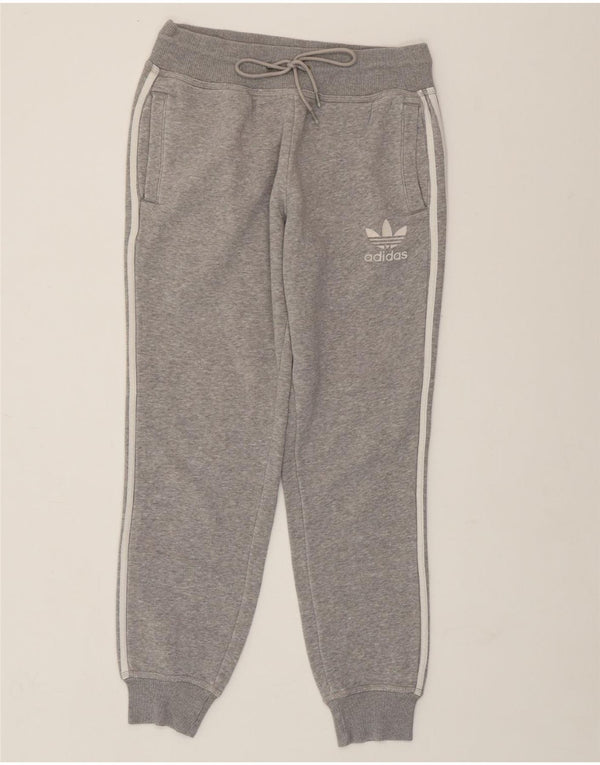 ADIDAS Womens Tracksuit Pants Joggers UK 10 Pequeno Cinza Algodão