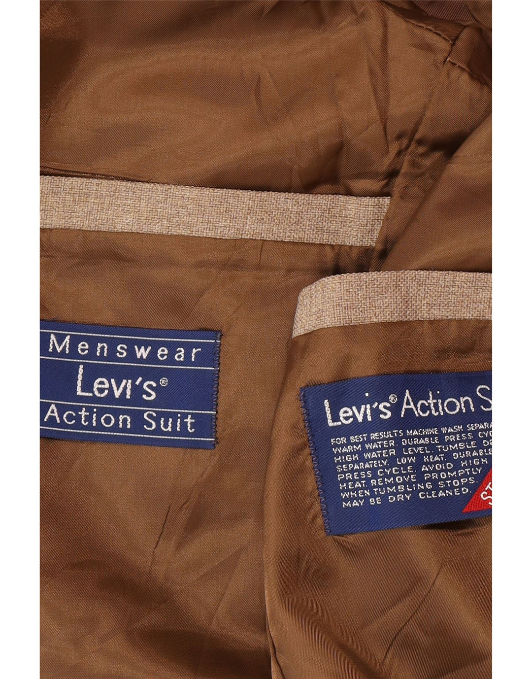 Jaqueta blazer masculina de 2 botões Levi's UK 40 grande bege