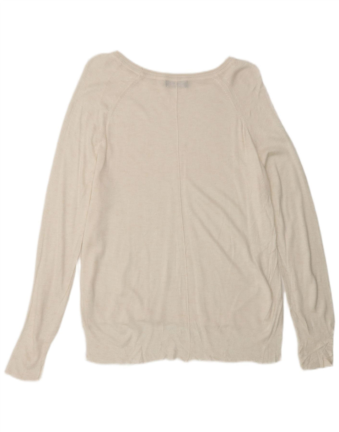 Suéter feminino ZARA com gola canoa UK 14 médio branco