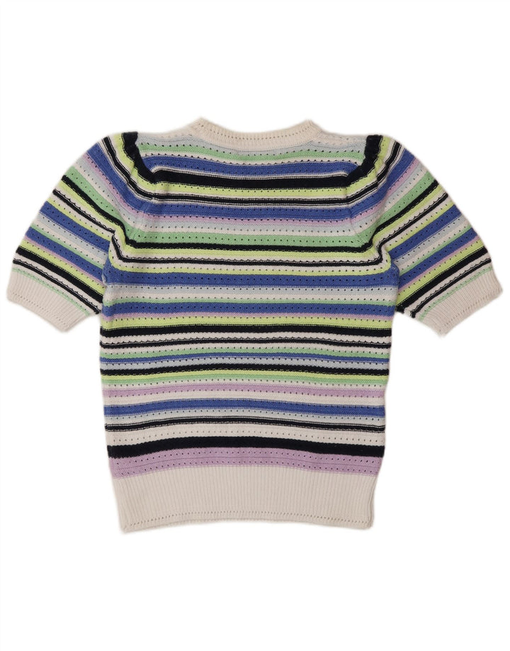 Suéter feminino Marks & Spencer com gola redonda Reino Unido 10 pequeno multicolorido