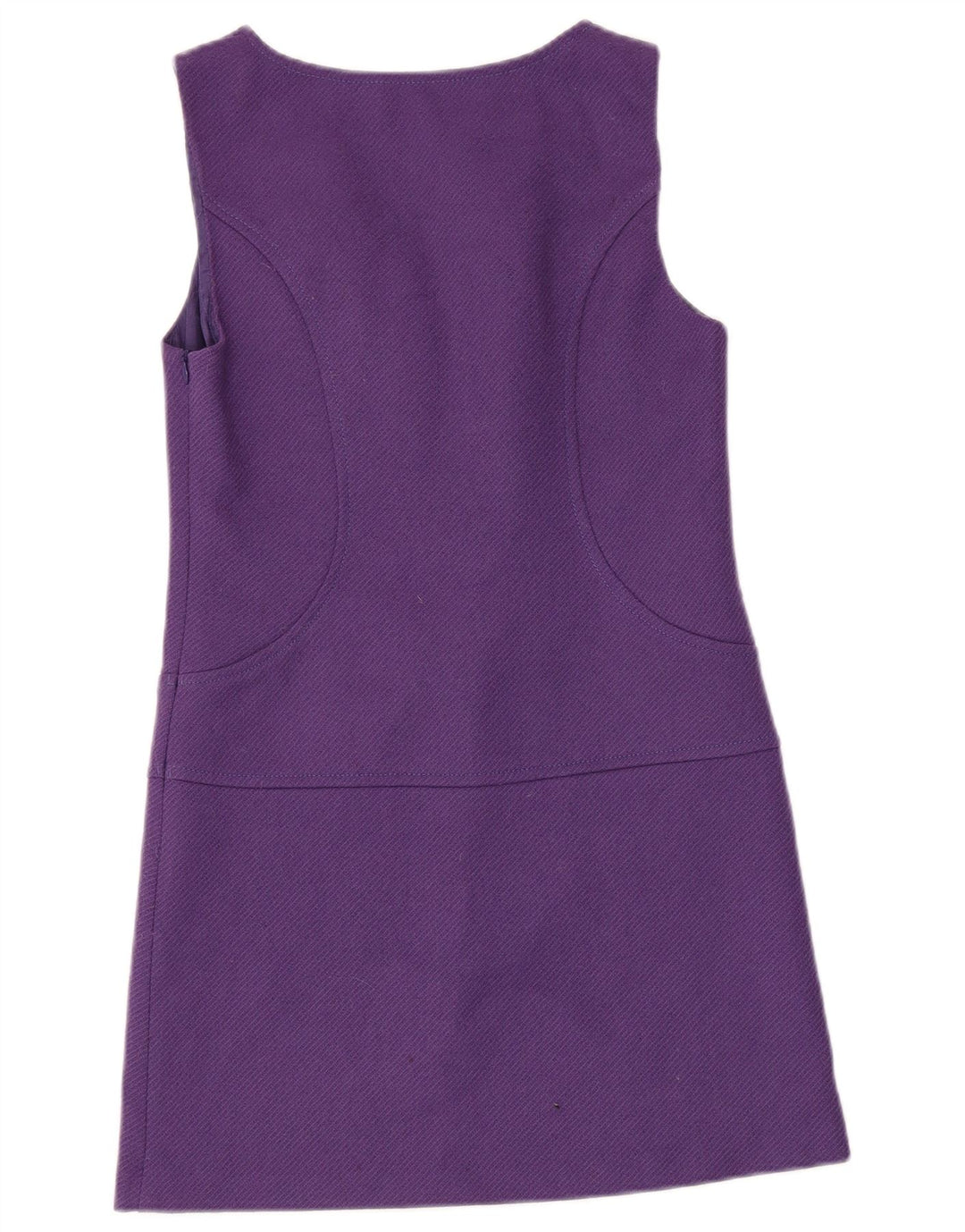 Vestido feminino sem mangas BENETTON Reino Unido 6 XS roxo lã virgem