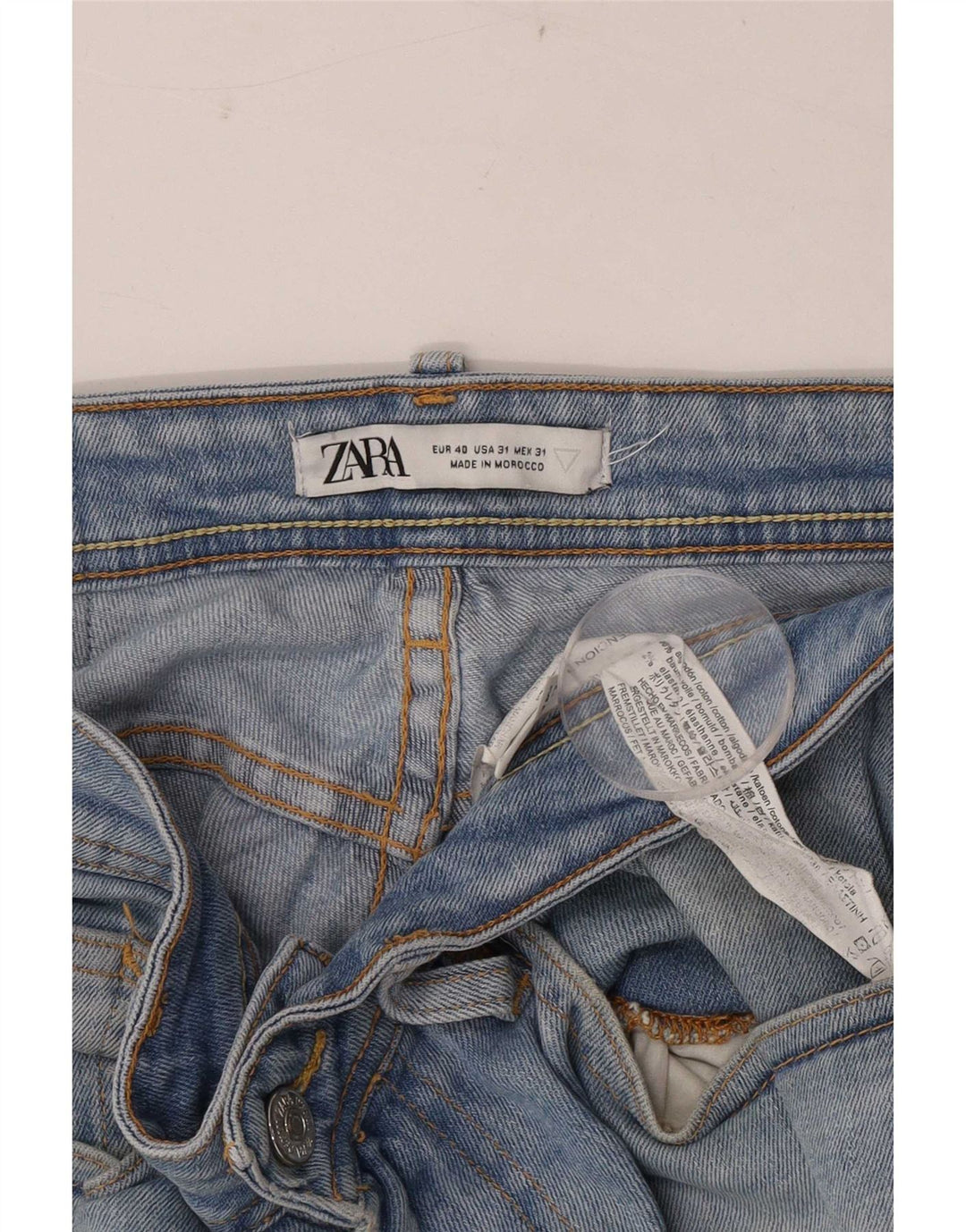 Zara Mens Slim Jeans EU 40 Médio W31 L30 Azul Algodão