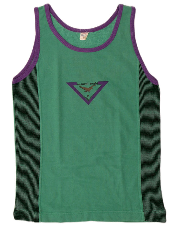 Colete gráfico masculino Campagnolo Top IT 50 algodão listrado verde médio