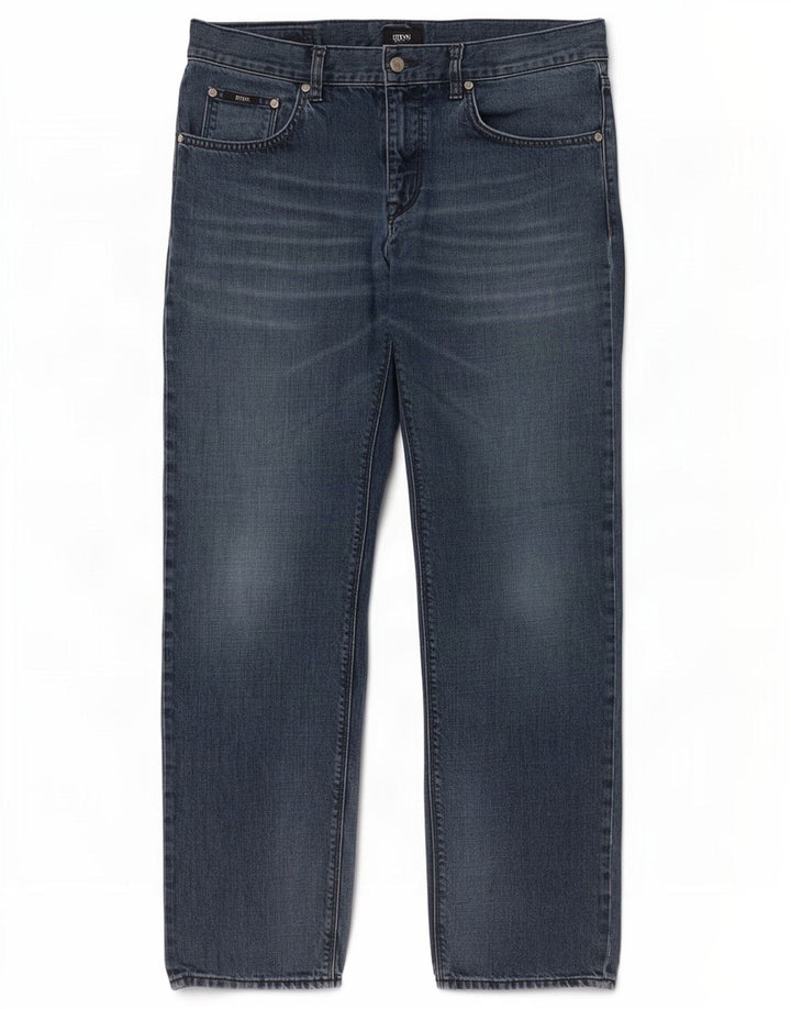 Hugo Boss Calça jeans reta masculina W36 L31 azul marinho