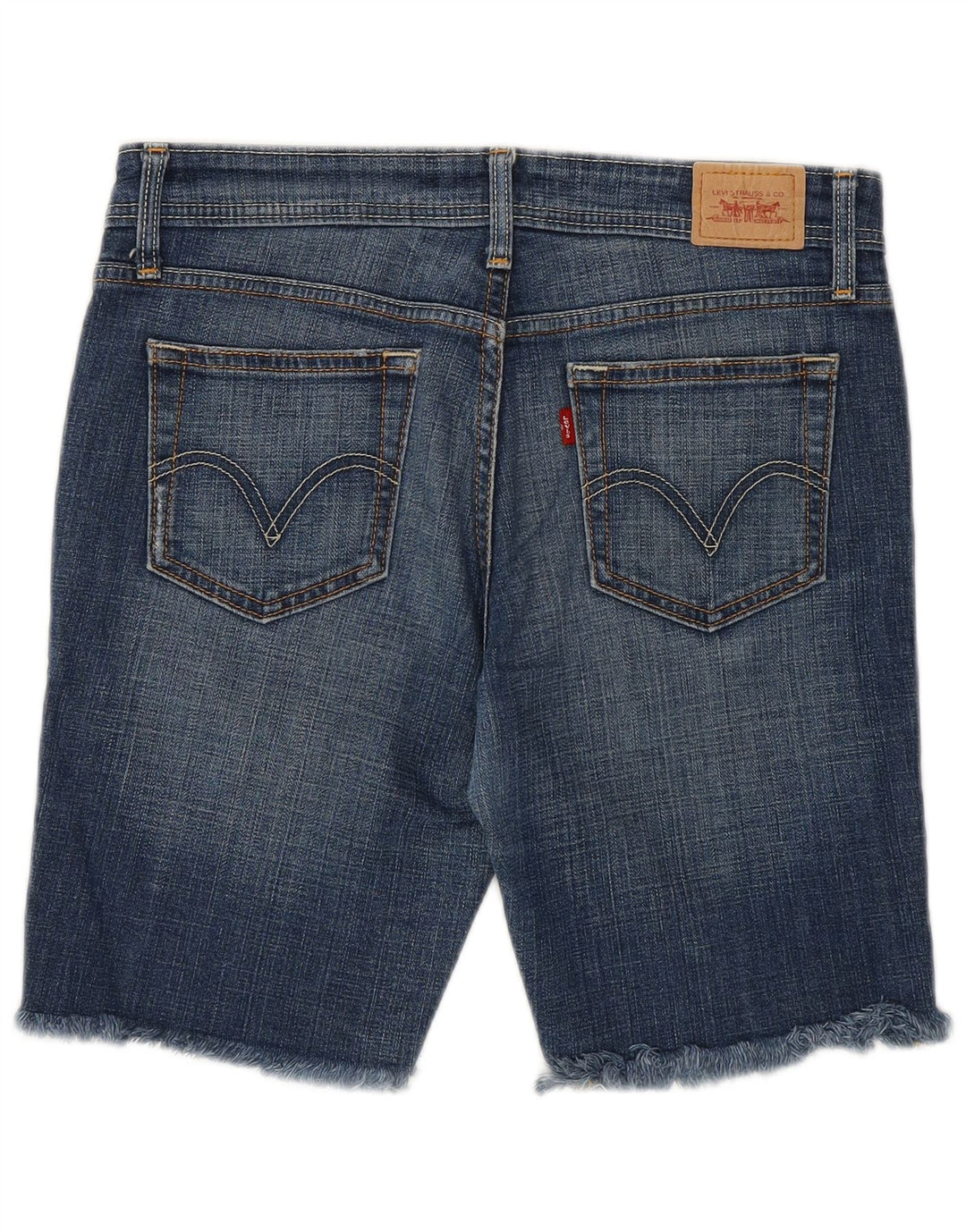 Shorts jeans feminino Levi's 518 cintura baixa tamanho 7 médio W30 algodão azul