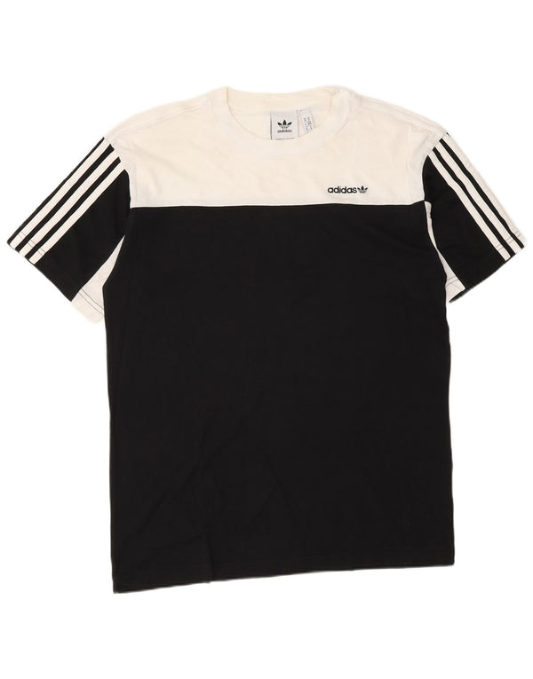 Camiseta masculina Adidas Top médio preto colorblock algodão