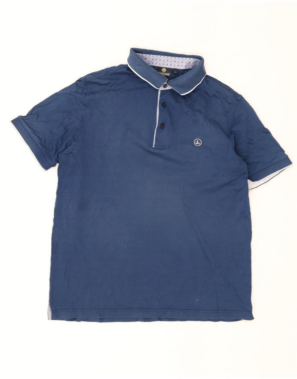 Navigare Mens Polo Shirt Large Navy Blue Cotton