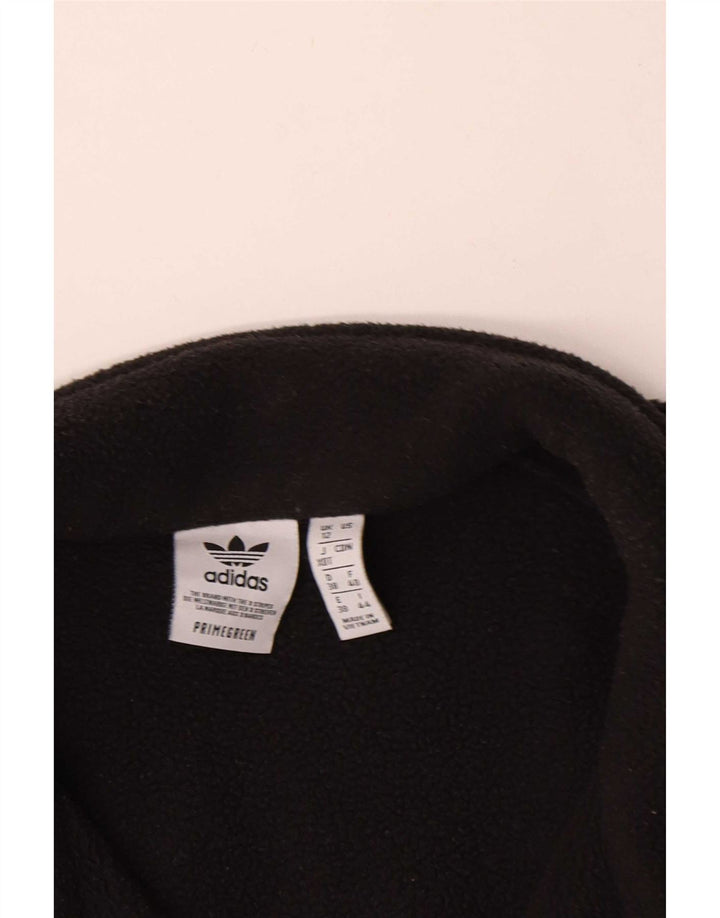 Suéter de lã superdimensionado com zíper e gola Adidas feminino Reino Unido 12 poliéster preto médio