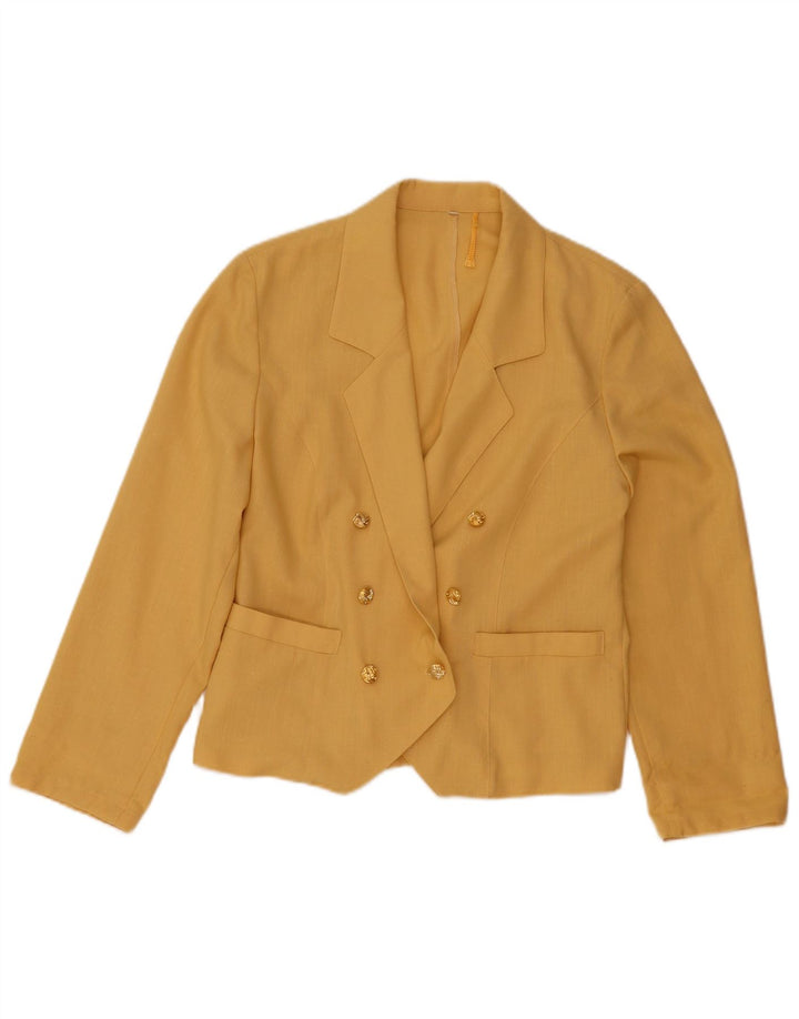 Jaqueta blazer feminina vintage com peito duplo IT 40 amarelo pequeno
