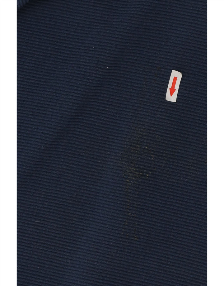 Reebok Mens Loose Fit Zip Neck Moletom Jumper Grande Azul Poliéster