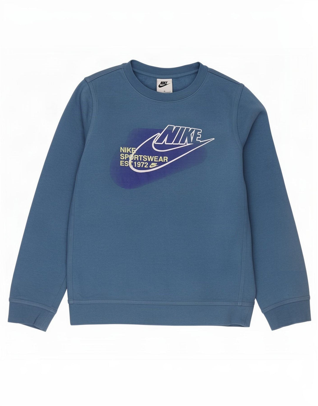 Moletom gráfico Nike Boys Jumper 10-11 anos médio azul algodão