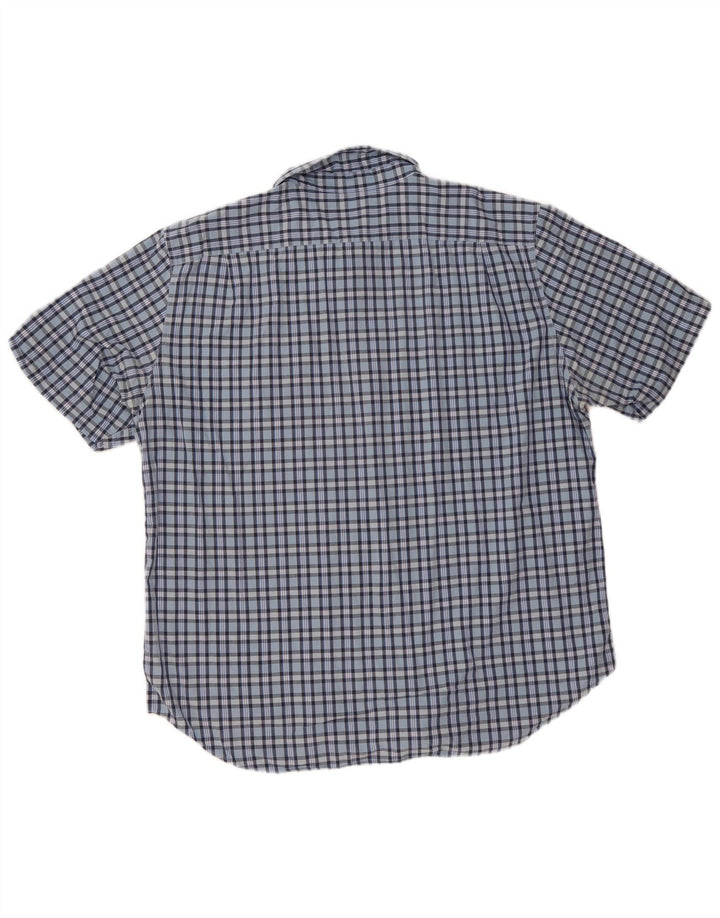 Camisa masculina de manga curta Nautica 2XL algodão xadrez azul