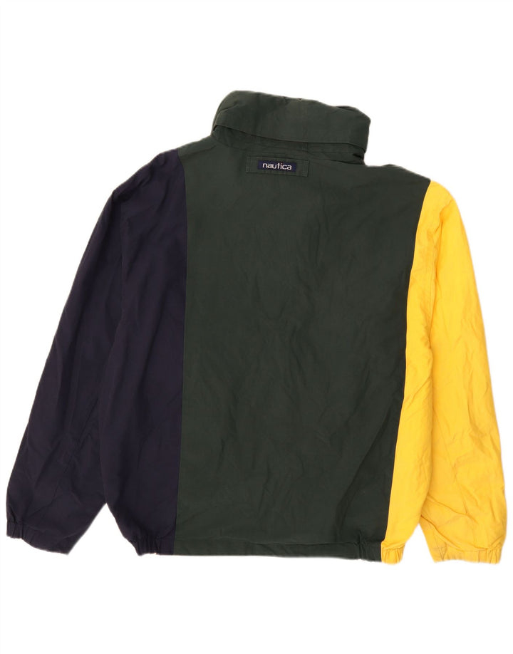 Jaqueta masculina reversível Nautica UK 40 grande algodão colorblock multicolorido