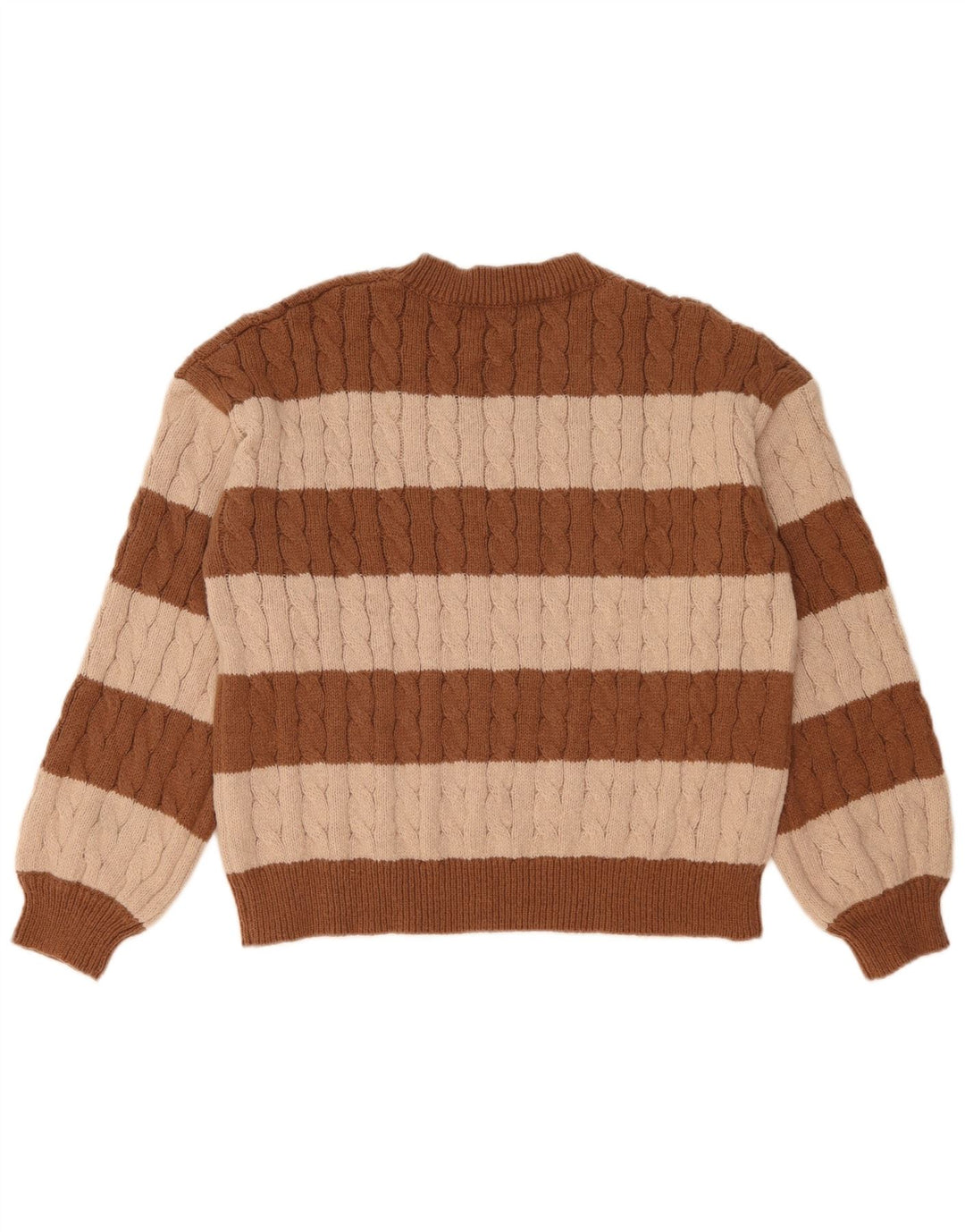 Suéter feminino SHEIN com decote em V Reino Unido 14 bloco colorido marrom médio