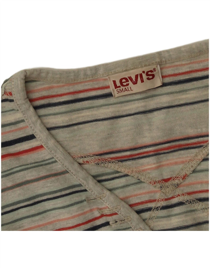 Top feminino Levi's manga comprida UK 10 pequeno listrado multicolorido