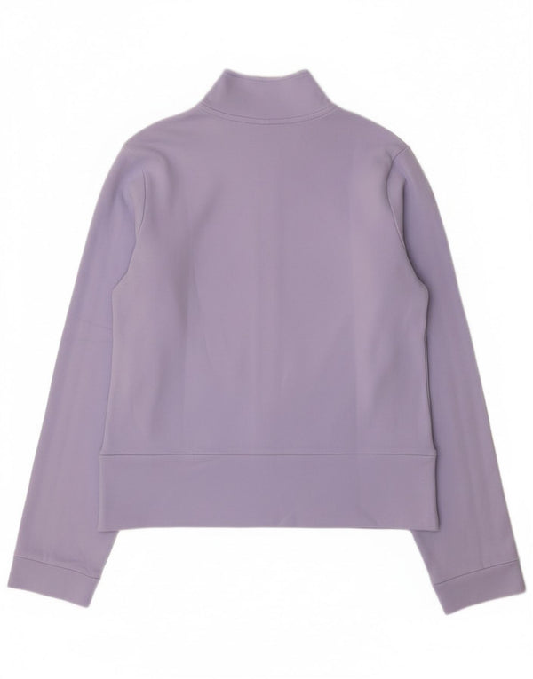 Adidas Womens Tracksuit Top Jacket UK 12 Médio Roxo Algodão